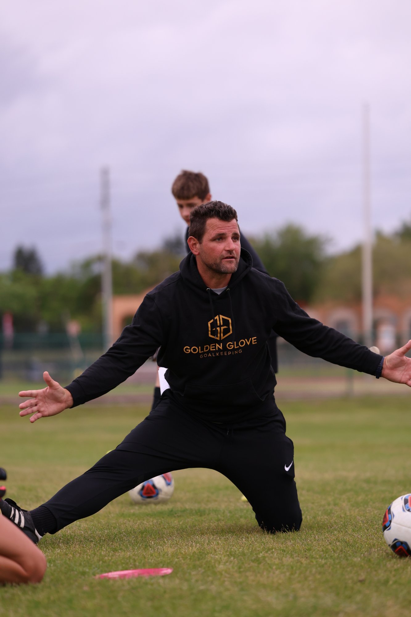Coach Gorrick demonstrating technique